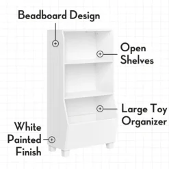 White Toy Organizer Cubby Bookshelf-Kirkland's Home Clearance