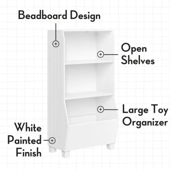 White Toy Organizer Cubby Bookshelf-Kirkland's Home Clearance