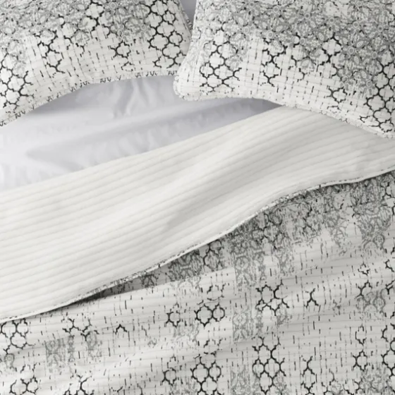 White Trellis Reversible 3-Pc. King Quilt Set-Kirkland's Home Cheap