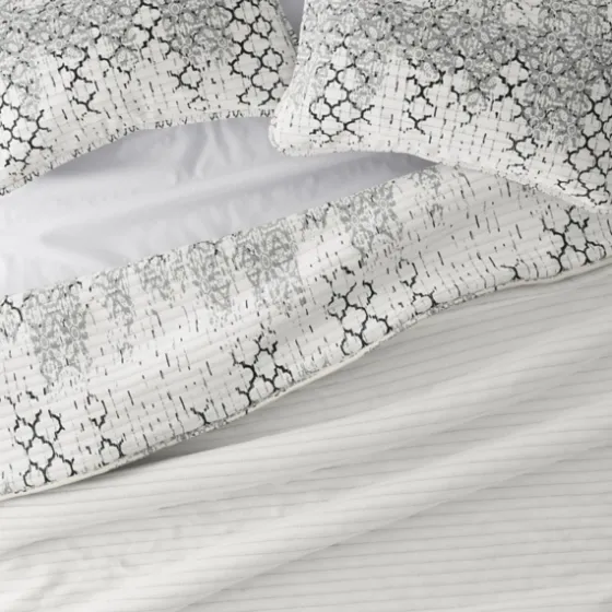 White Trellis Reversible 3-Pc. King Quilt Set-Kirkland's Home Cheap