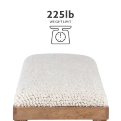 White Upholstered Seat And Tan Wood Bench-Kirkland's Home Best
