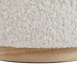 White Upholstered Wood Trim Ottoman-Kirkland's Home Best Sale
