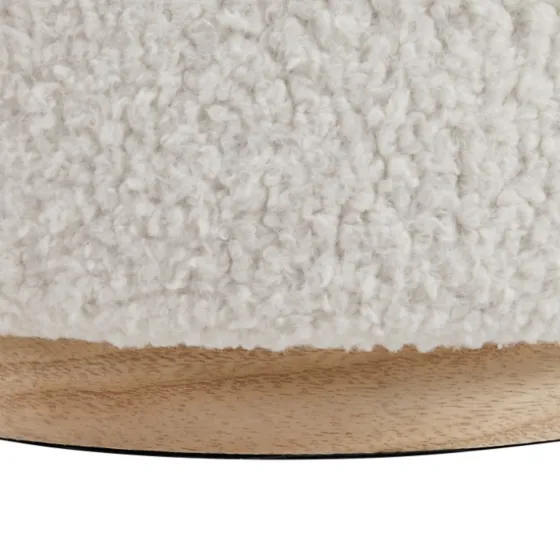 White Upholstered Wood Trim Ottoman-Kirkland's Home Best Sale