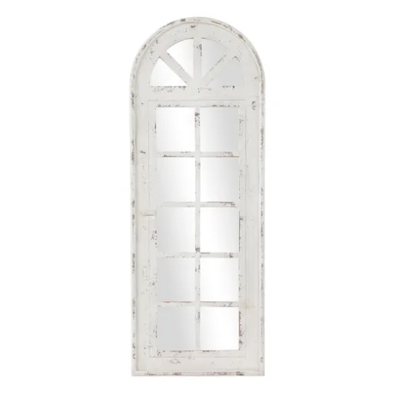 White Vintage Arched Windowpane Mirror-Kirkland's Home Outlet