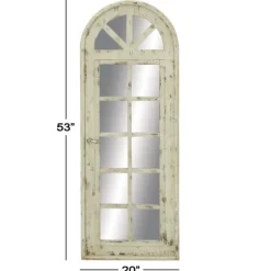 White Vintage Arched Windowpane Mirror-Kirkland's Home Outlet