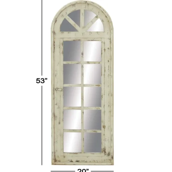 White Vintage Arched Windowpane Mirror-Kirkland's Home Outlet