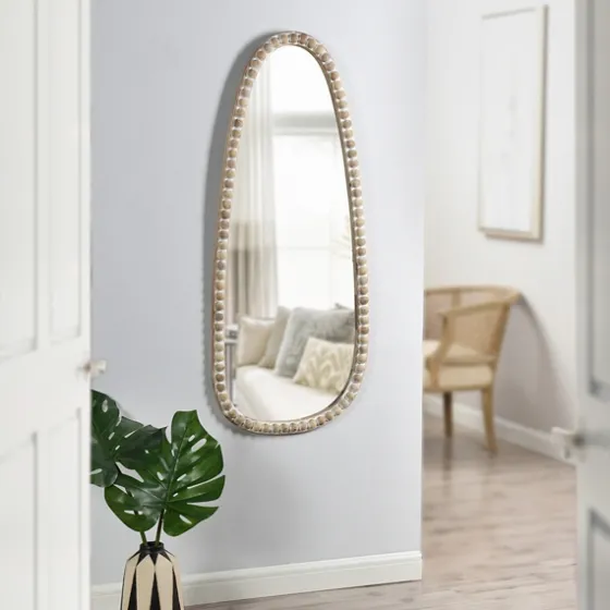 White Washed Abstract Shape Wall Mirror-Kirkland's Home Cheap