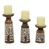 White Washed Botanical Candle Holders, Set Of 3-Kirkland's Home Outlet