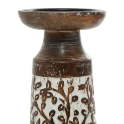 White Washed Botanical Candle Holders, Set Of 3-Kirkland's Home Outlet