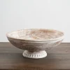 White Washed Mango Wood Pedestal Bowl, 12 In.-Kirkland's Home Online