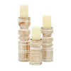 White Washed Wood Column Candle Holders, Set Of 3-Kirkland's Home Sale