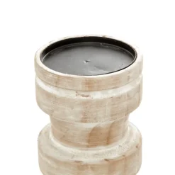 White Washed Wood Column Candle Holders, Set Of 3-Kirkland's Home Sale
