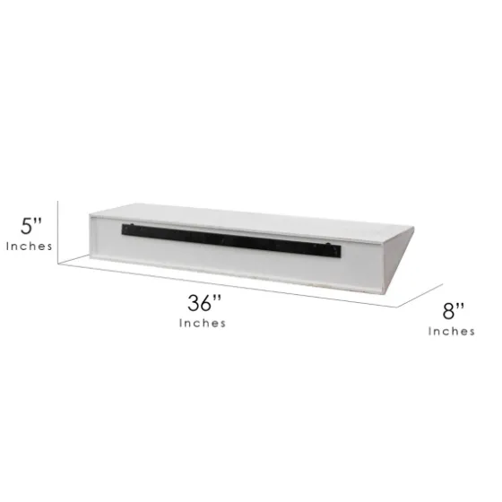 White Wedge Wood Large Floating Shelf-Kirkland's Home Flash Sale