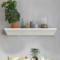 White Wedge Wood Small Floating Shelf-Kirkland's Home Clearance