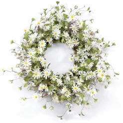 White Wild Daisies Wreath-Kirkland's Home Online