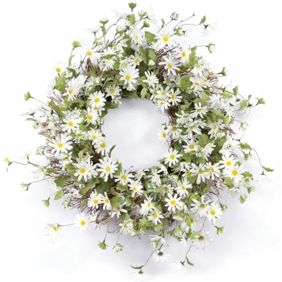 White Wild Daisies Wreath-Kirkland's Home Online