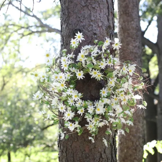 White Wild Daisies Wreath-Kirkland's Home Online