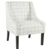 White Windowpane Modern Swoop Accent Chair-Kirkland's Home Store