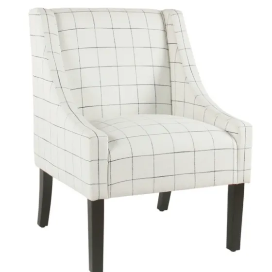 White Windowpane Modern Swoop Accent Chair-Kirkland's Home Store