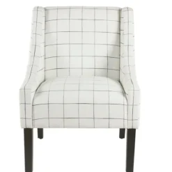 White Windowpane Modern Swoop Accent Chair-Kirkland's Home Store