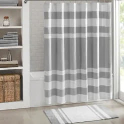 White With Stripe Reversible Bath Mat, 45 In.-Kirkland's Home Shop