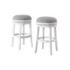 White Wood Backless Swivel 2-Pc. Bar Stool Set-Kirkland's Home Fashion