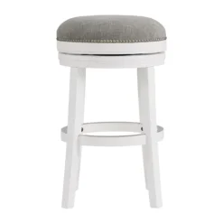 White Wood Backless Swivel 2-Pc. Bar Stool Set-Kirkland's Home Fashion
