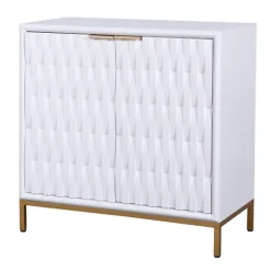 White Wood Basket Weave Cabinet-Kirkland's Home Flash Sale