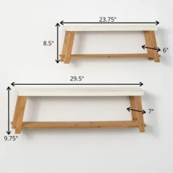 White Wood Bench Frame Wall Shelves, Set Of 2-Kirkland's Home New
