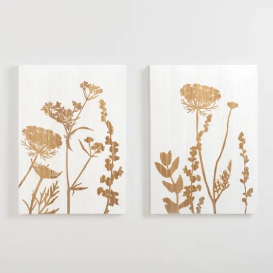 White Wood Botanical I Wall Plaque-Kirkland's Home Hot