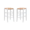 White Wood Grass Backless 2-Pc. Counter Stool Set-Kirkland's Home Clearance