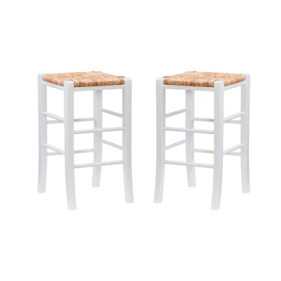 White Wood Grass Backless 2-Pc. Counter Stool Set-Kirkland's Home Clearance