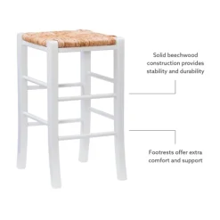 White Wood Grass Backless 2-Pc. Counter Stool Set-Kirkland's Home Clearance