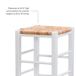 White Wood Grass Backless 2-Pc. Counter Stool Set-Kirkland's Home Clearance