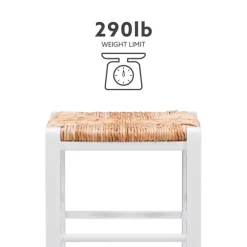 White Wood Grass Backless 2-Pc. Counter Stool Set-Kirkland's Home Clearance
