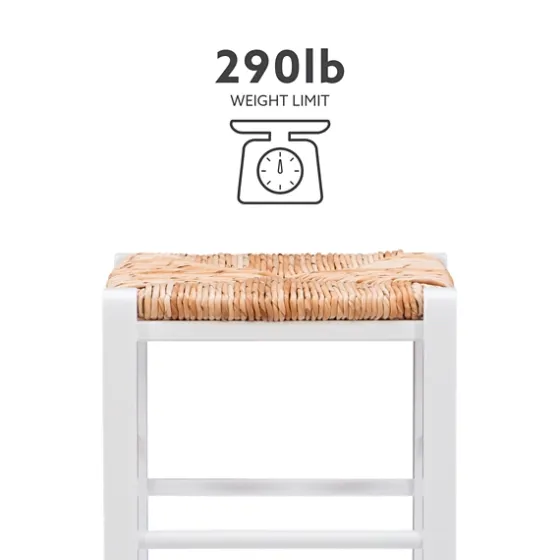 White Wood Grass Backless 2-Pc. Counter Stool Set-Kirkland's Home Clearance