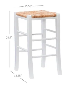White Wood Grass Backless 2-Pc. Counter Stool Set-Kirkland's Home Clearance