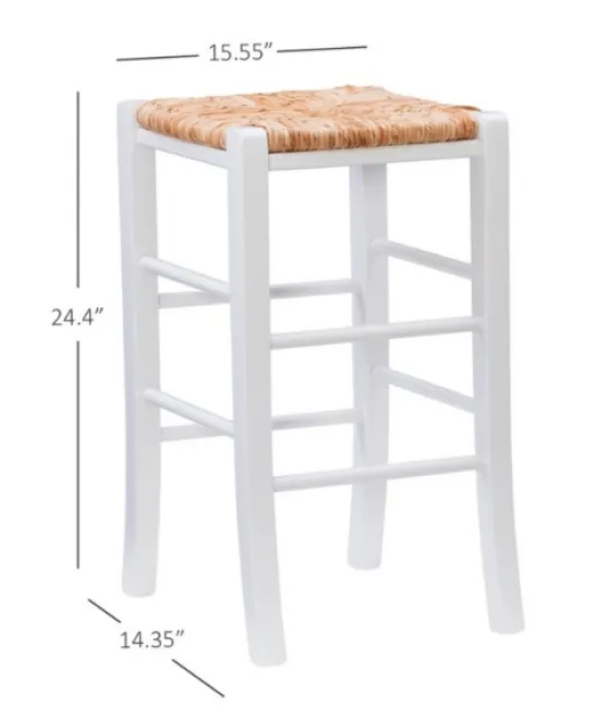 White Wood Grass Backless 2-Pc. Counter Stool Set-Kirkland's Home Clearance