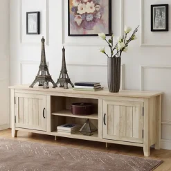 White Wood Grooved Door Tv Stand-Kirkland's Home Hot