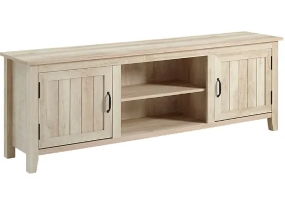 White Wood Grooved Door Tv Stand-Kirkland's Home Hot