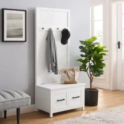White Wood Herringbone Hall Tree-Kirkland's Home Hot