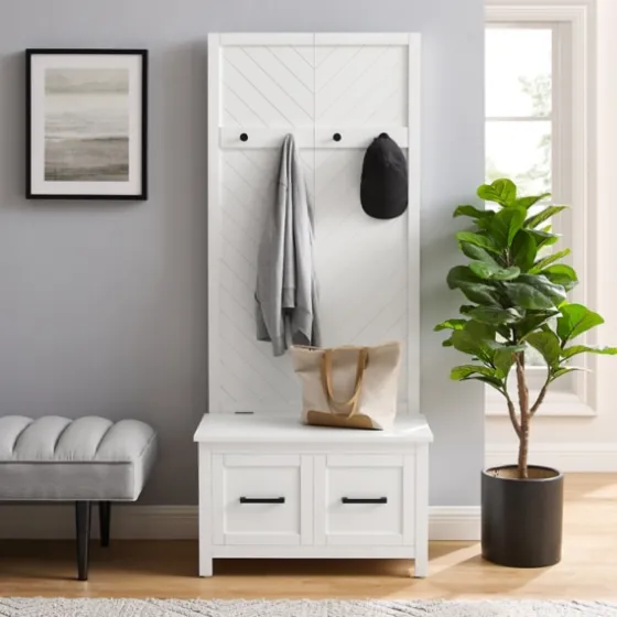 White Wood Herringbone Hall Tree-Kirkland's Home Hot