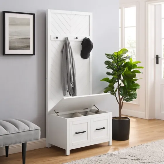 White Wood Herringbone Hall Tree-Kirkland's Home Hot
