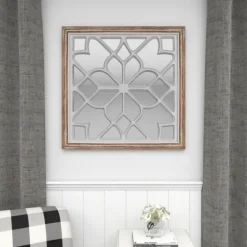 White Wood Lattice Overlay Mirror, 30X30 In.-Kirkland's Home Hot