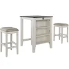 White Wood Linen 3-Pc. Usb Island And Stool Set-Kirkland's Home Outlet