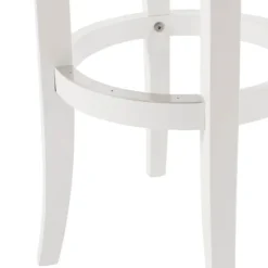 White Wood Linen Upholstered 2-Pc. Bar Stool Set-Kirkland's Home Store