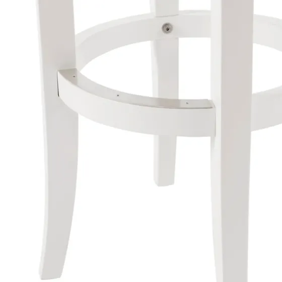 White Wood Linen Upholstered 2-Pc. Bar Stool Set-Kirkland's Home Store