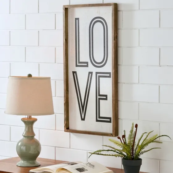 White Wood Love Framed Wall Plaque-Kirkland's Home Cheap