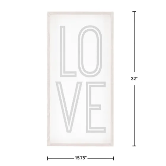 White Wood Love Framed Wall Plaque-Kirkland's Home Cheap