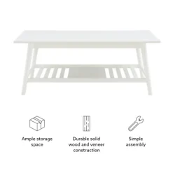 White Wood Midcentury Coffee Table-Kirkland's Home Cheap